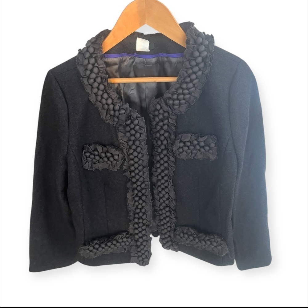 J Crew Women’s Grey 100% Wool Astrid Berry Cropped Jacket Blazer - Picture 7 of 10